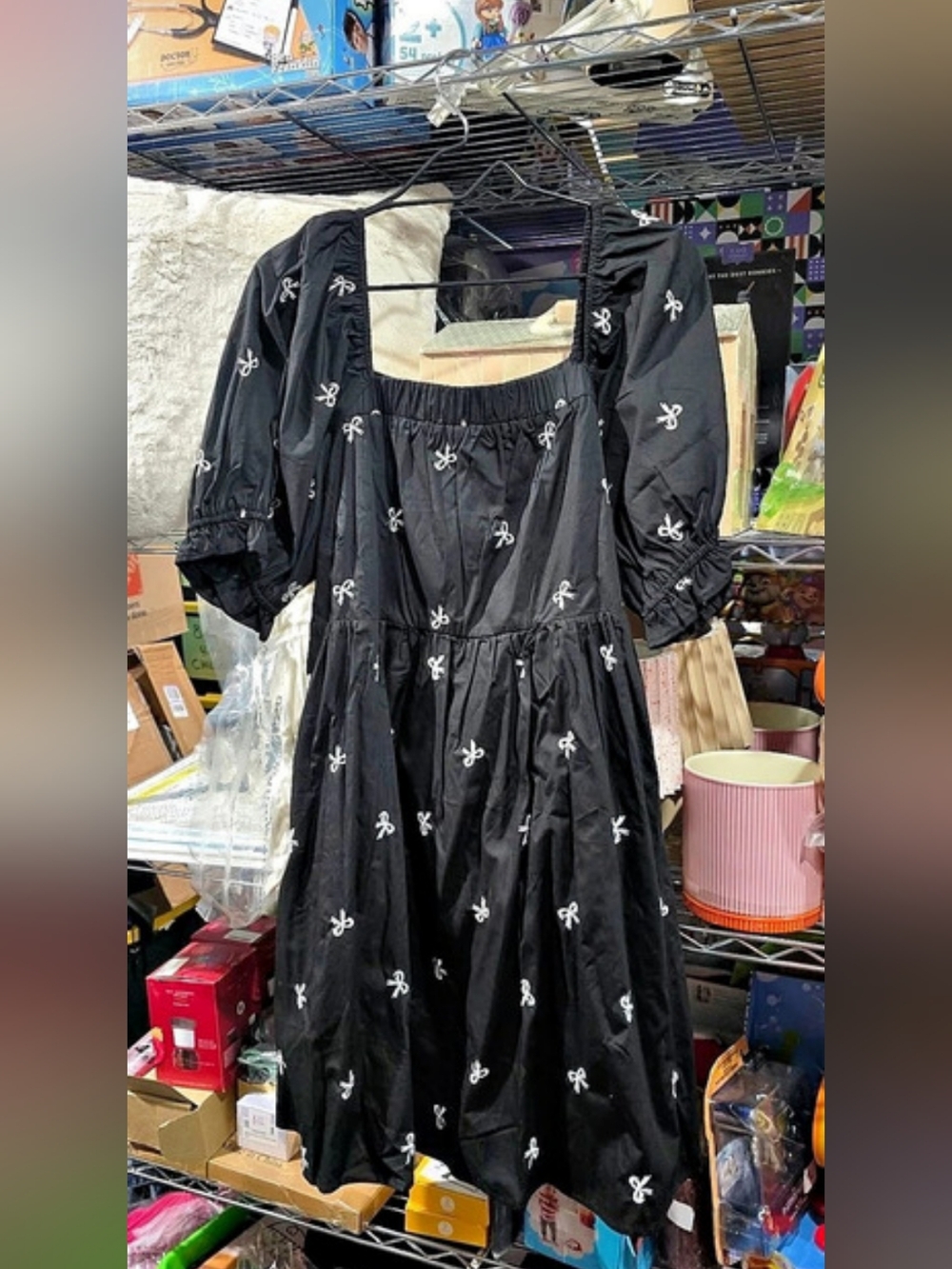 1X Black Bow Dress NWT